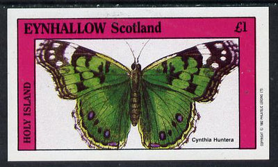 Eynhallow 1982 Butterflies (Cynthia Huntera) imperf souvenir sheet (£1 value) unmounted mint