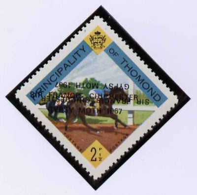 Thomond 1967 Horse Racing 2.5d (Diamond-shaped) with 'Sir Francis Chichester, Gypsy Moth 1967' overprint doubled, one inverted, unmounted mint but slight set-off on gummed side
