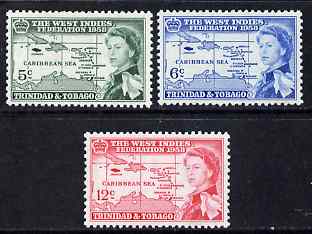 Trinidad & Tobago 1958 British Caribbean Federation set of 3 unmounted mint SG 281-3
