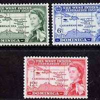 Dominica 1958 British Caribbean Federation set of 3 unmounted mint SG 159-61