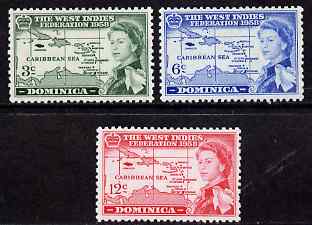 Dominica 1958 British Caribbean Federation set of 3 unmounted mint SG 159-61