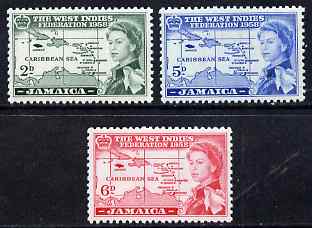 Jamaica 1958 British Caribbean Federation set of 3 unmounted mint SG 175-7