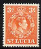 St Lucia 1938-48 KG6 3d orange perf 14.5 x 14 unmounted mint SG 133