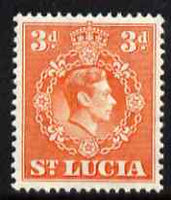 St Lucia 1938-48 KG6 3d orange perf 14.5 x 14 unmounted mint SG 133