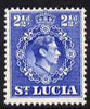 St Lucia 1938-48 KG6 2.5d ultramarine perf 14.5 x 14 unmounted mint SG 132