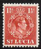 St Lucia 1938-48 KG6 1.5d scarlet perf 12.5 unmounted mint SG 130a