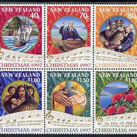 New Zealand 1997 Christmas perf se-tenant block of 6 unmounted mint, SG 2097-2102