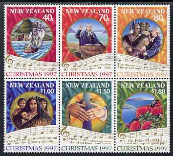 New Zealand 1997 Christmas perf se-tenant block of 6 unmounted mint, SG 2097-2102