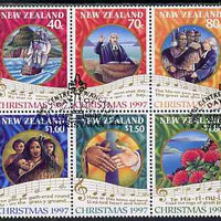 New Zealand 1997 Christmas perf se-tenant block of 6 fine used, SG 2097-2102