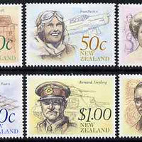New Zealand 1990 NZ Heritage - 5th issue - Famous New Zealanders perf set of 6 unmounted mint, SG 1548-53