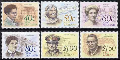 New Zealand 1990 NZ Heritage - 5th issue - Famous New Zealanders perf set of 6 unmounted mint, SG 1548-53