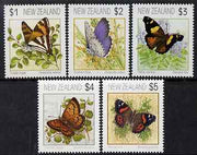 New Zealand 1991 Butterflies perf set of 5 unmounted mint, SG 1635-44