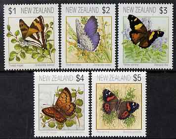 New Zealand 1991 Butterflies perf set of 5 unmounted mint, SG 1635-44