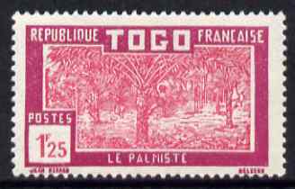 Togo 1924-38 Palm Trees 1f25 rose & magenta unmounted mint, SG 88