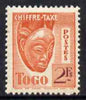 Togo 1940 Postage Due 2f Native Mask unmounted mint unissued without RF similar to SG D159
