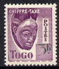Togo 1940 Postage Due 3f Native Mask unmounted mint, unissued without RF similar to SG D160