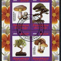 Congo 2009 Fungi & Bonsai #1 perf sheetlet containing 4 values cto used