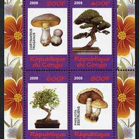 Congo 2009 Fungi & Bonsai #1 perf sheetlet containing 4 values unmounted mint