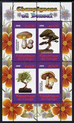 Congo 2009 Fungi & Bonsai #1 perf sheetlet containing 4 values unmounted mint