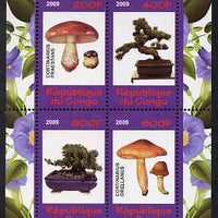 Congo 2009 Fungi & Bonsai #2 perf sheetlet containing 4 values unmounted mint