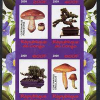 Congo 2009 Fungi & Bonsai #2 imperf sheetlet containing 4 values unmounted mint