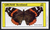 Grunay 1982 Butterflies (Vanessa Atalanta) imperf souvenir sheet (£1 value) unmounted mint