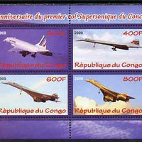 Congo 2009 40th Anniversary of First Concorde Flight perf sheetlet containing 4 values unmounted mint