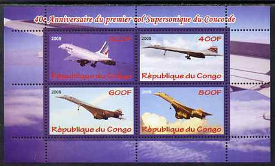 Congo 2009 40th Anniversary of First Concorde Flight perf sheetlet containing 4 values unmounted mint