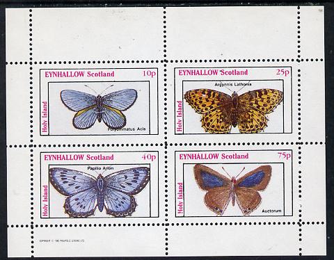 Eynhallow 1982 Butterflies (Polyommatus Acis) perf,set of 4 values (10p to 75p) unmounted mint