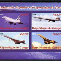 Congo 2009 40th Anniversary of First Concorde Flight imperf sheetlet containing 4 values unmounted mint