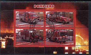 Congo 2009 Fire Engines perf sheetlet containing 4 values cto used