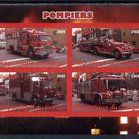 Congo 2009 Fire Engines imperf sheetlet containing 4 values unmounted mint