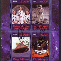 Congo 2009 40th Anniversary of Apollo 11 perf sheetlet containing 4 values cto used