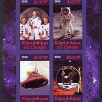 Congo 2009 40th Anniversary of Apollo 11 imperf sheetlet containing 4 values unmounted mint