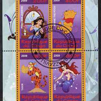 Congo 2009 The Magical World of Walt Disney #2 perf sheetlet containing 4 values cto used