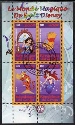 Congo 2009 The Magical World of Walt Disney #2 perf sheetlet containing 4 values cto used