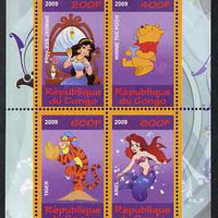 Congo 2009 The Magical World of Walt Disney #2 perf sheetlet containing 4 values unmounted mint