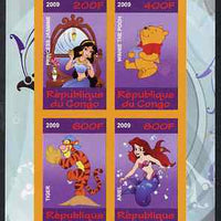 Congo 2009 The Magical World of Walt Disney #2 imperf sheetlet containing 4 values unmounted mint