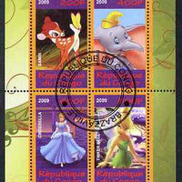 Congo 2009 The Magical World of Walt Disney #3 perf sheetlet containing 4 values cto used