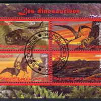 Congo 2009 Dinosaurs #1 perf sheetlet containing 4 values cto used
