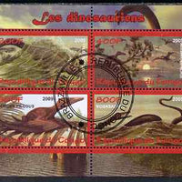 Congo 2009 Dinosaurs #2 perf sheetlet containing 4 values cto used
