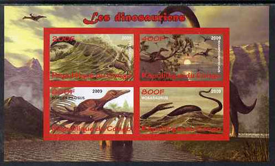 Congo 2009 Dinosaurs #2 imperf sheetlet containing 4 values unmounted mint