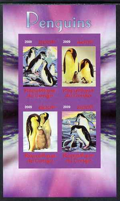 Congo 2009 Penguins imperf sheetlet containing 4 values unmounted mint