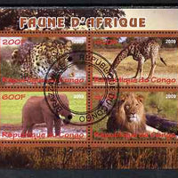 Congo 2009 African Animals perf sheetlet containing 4 values cto used