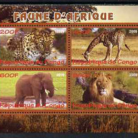 Congo 2009 African Animals perf sheetlet containing 4 values unmounted mint