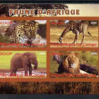Congo 2009 African Animals imperf sheetlet containing 4 values unmounted mint