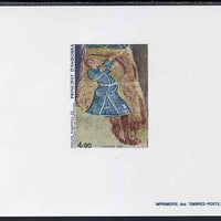 Andorra - French 1983 Romanesque Art 4f Epreuves de luxe card in issued colours as SG F354