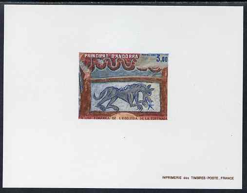 Andorra - French 1982 Romanesque Art 3f Epreuves de luxe card in issued colours as SG F324