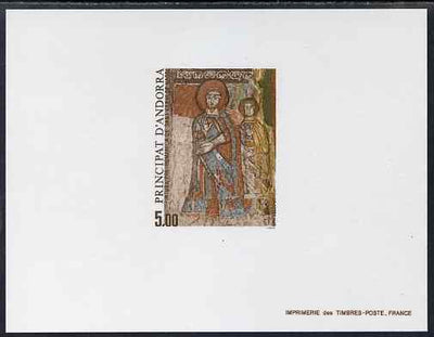 Andorra - French 1985 Pre-Romanesque Art 5f Epreuves de luxe card in issued colours as SG F370