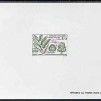 Andorra - French 1984 Nature Protection 1f70 Sweet Chestnut Tree Epreuves de luxe card in issued colours as SG F360